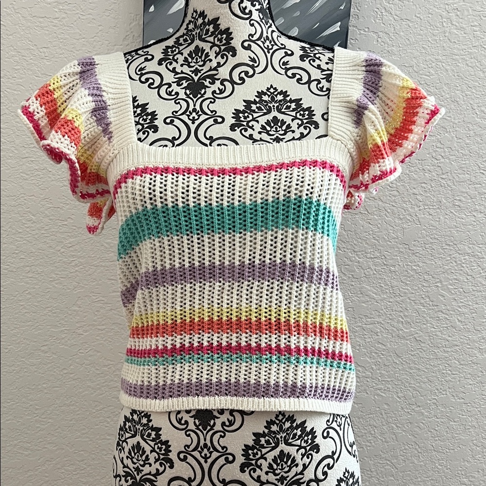 Colorful Striped Knit Top